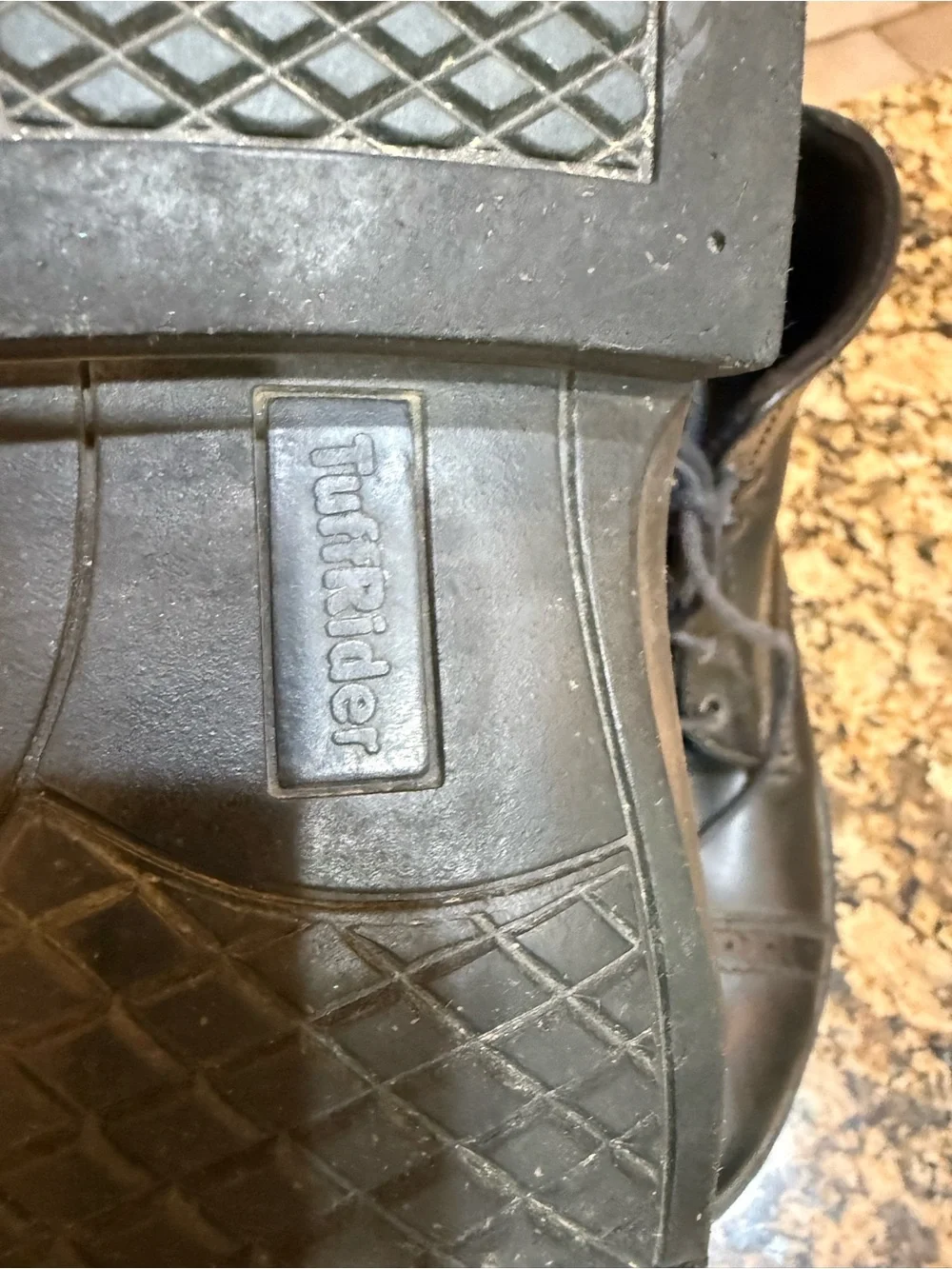 Kids Tuff Rider size 3 Black Leather Lace-Up paddock riding Boots